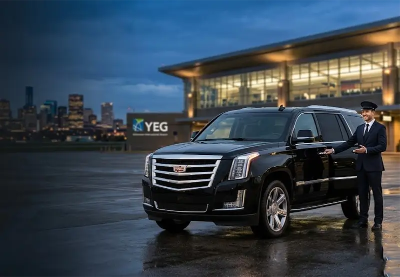 Luxury SUV rental with professional chauffeur service in Edmonton